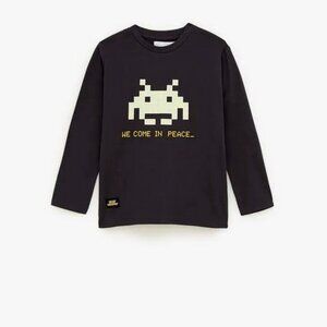 NWT ZARA BOYS INVADER PRINT TEE SIZE 7